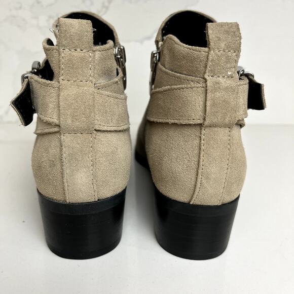 Marc Fisher Ireene Tan Suede Leather Strappy Buckle Bootie Pointed Toe Womens 7 - Picture 7 of 11